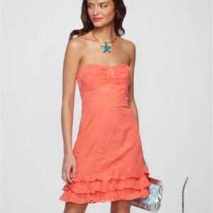Lilly Pulitzer Coral Strapless Mini Dress